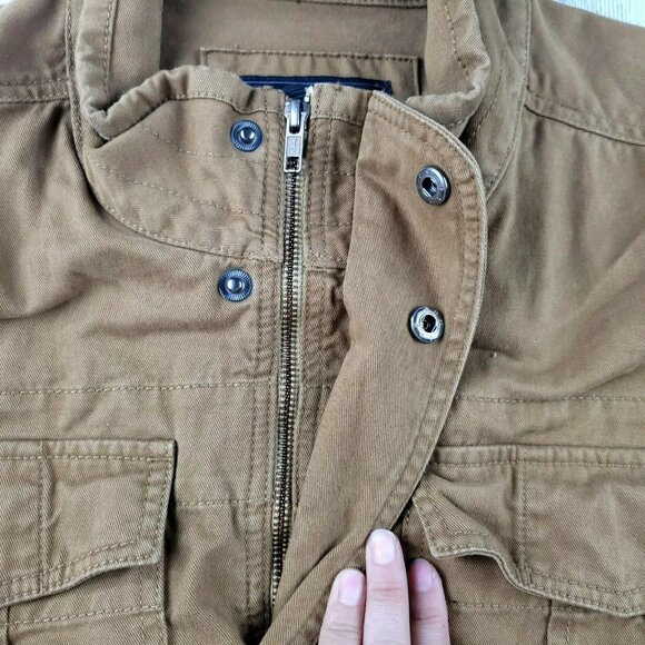 Prana Field Trucker Jacket Tan Full Zip Buttons Mens EUC - Picture 11 of 12